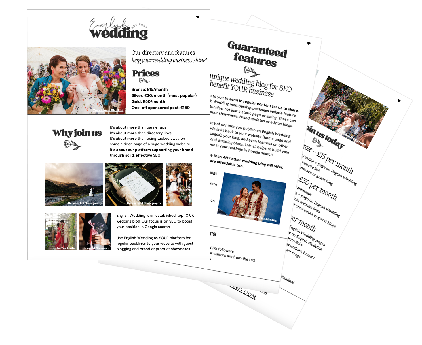 English Wedding media pack and advertising information for 2025